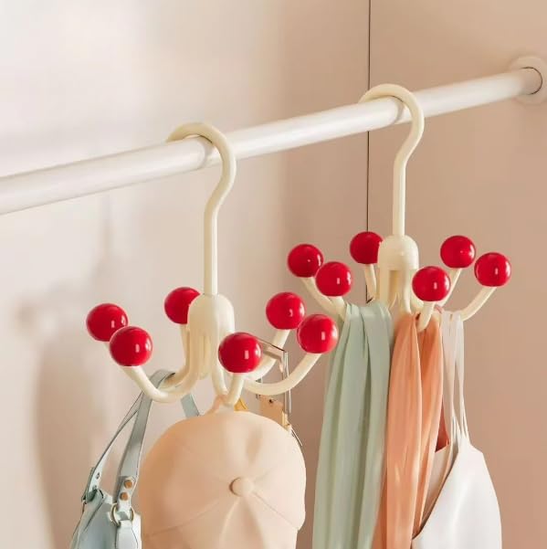 6-Hook Closet Organizer Hanger | Space Saving Holder for Scarves, Bags, Belts, Caps & Accessories