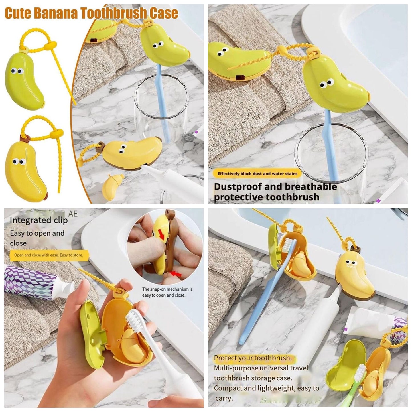 Cute Banana Shape Toothbrush Cap