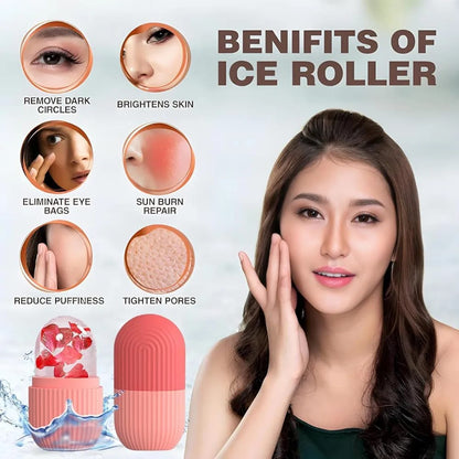 Pack of 3 - Face Ice Roller for Men & Women | Reusable Unbreakable Facial Massager for Puffy Eyes, Glowing Skin & Skin Care