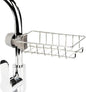 Faucet Mounted Sponge Holder for Kitchen Sink | Stainless Steel Tap Storage Rack Organizer with Adjustable Clamp Basket for Sponge, Soap & Dishwashing Accessories