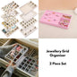 Jewelry Storage Display Trays Set of 2 Stackable Velvet Jewelry Trays Organizer for Drawer Earring Necklace Bracelet Ring Organizer