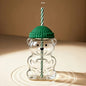 Teddy Bear Glass Cup with Straw