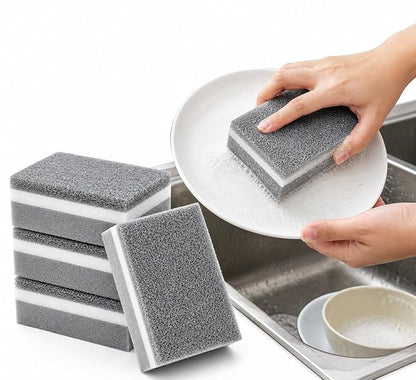 Nano Emery Cleaning Sponge Set (3 Pcs) | Dual-Sided Non-Scratch Kitchen Scrubber for Dishes, Cookware & Household Cleaning