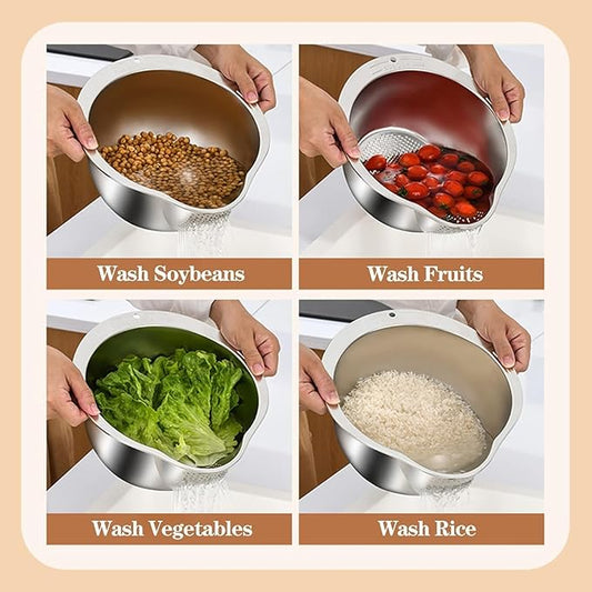 Stainless Steel Rice Bowl – Durable, Rust-Resistant & Mirror Finish – Perfect for Daily Dining or Serving (Sliver)